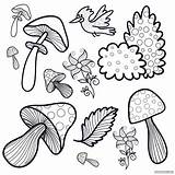 Mushroom Trippy Gridgit sketch template