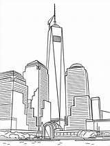 Center Wolkenkratzer Ausmalbild Skyscraper sketch template