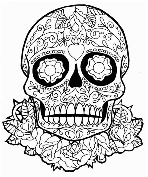 de los muertos skull drawing    clipartmag