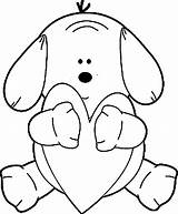 Coloring Pages Dogs Puppy Hearts Dog Heart Popular sketch template