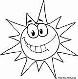 Sun Coloring Printable Pages Smiling Cartoon Character Color Kids Clipart Login Spring Soleil Coloriage Print sketch template