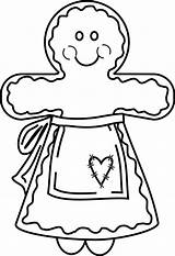 Gingerbread Coloring Pages Lady Apron Christmas Clipartmag Navideñas Para Colorear Tablero Seleccionar sketch template