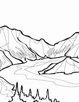 Coloring Mountain Pages Glacier Lake Drawing Clipart National Park Valley Crater Yosemite Kids Clip Colouring Printable Clipartmag Drawings Print 5th sketch template