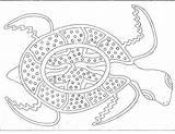 Turtle Sea Aboriginal Symbols Colouring Dot Painting Pages Coloring Snake Patterns Kids Sheets Pixels Australia Choose Board sketch template
