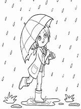 Rain Regenschirm Coloring Paraplu Malvorlage Ausmalbild Kleurplaat Kleurplaten Stimmen sketch template