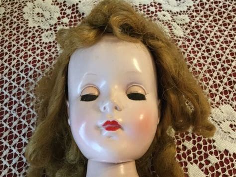 Vintage Hard Plastic 18 Doll Metal Joints Move Legs And Turns Head Eyes