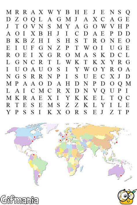 encuentra las capitales del mundo en esta sopa de letras geografia capitales sopadeletras