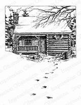 Cabin Iostamps sketch template