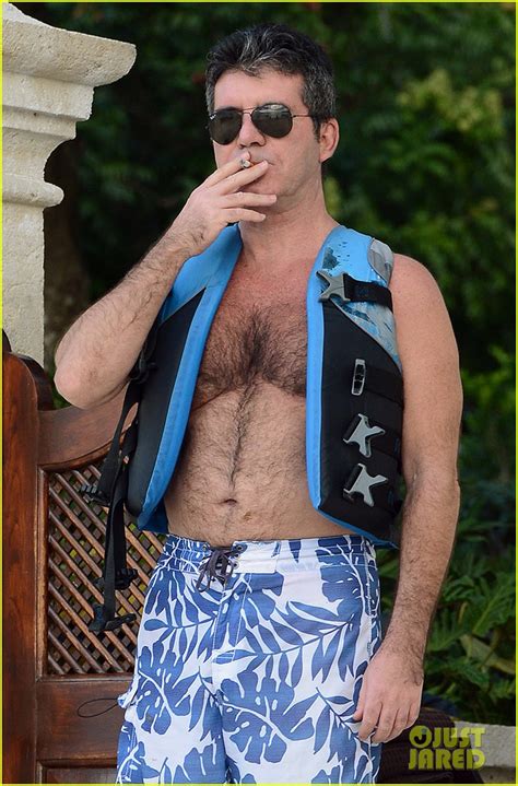 photo simon cowell shirtless vacation barbados lauren silverman hot