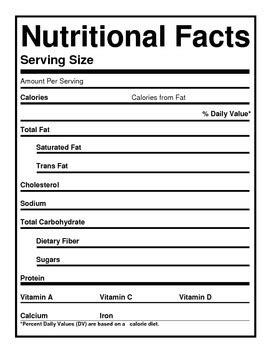 informative food label worksheets kitty baby love