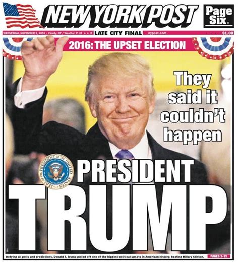 newspaper covers show shock  trumps upset victory