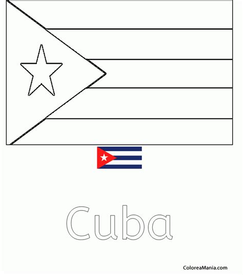 Colorear República De Cuba Banderas De Paises Dibujo