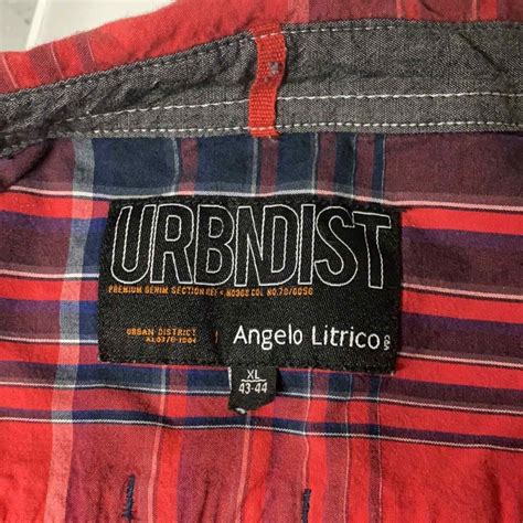 urban district angelo litrico red plaid shirt xl gem