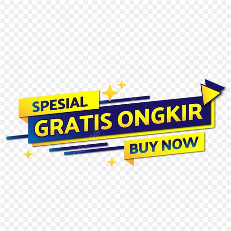 banner promo sale vector art png banner spesial gratis ongkir biru kuning belanja  promo