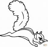 Squirrel Coloring Flying Pages Color Print Kids Animals sketch template
