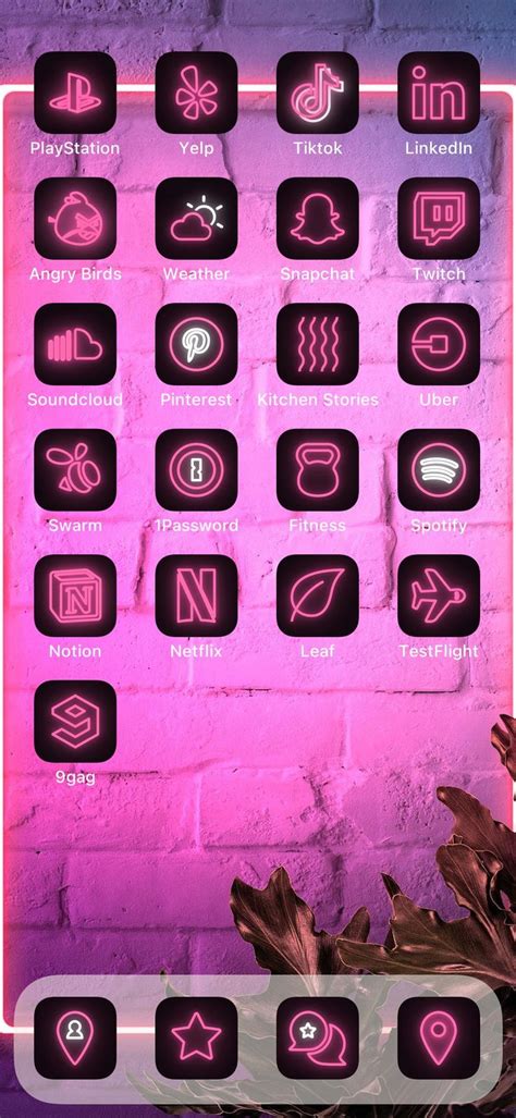 pink neon ios app icon pack shining aesthetic covers etsy app icon find  friends
