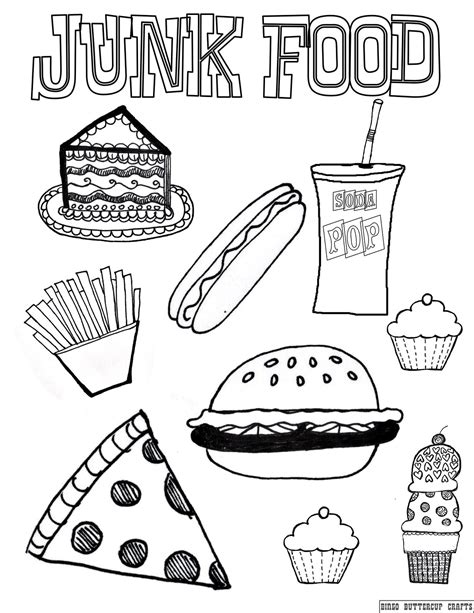 junk food coloring pages coloringpagescom