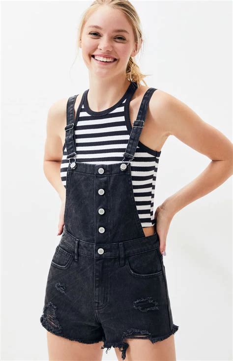 pacsun  shorts overalls distressed overalls