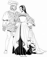 Renaissance Coloring Clothing Pages Mode French Costume Printable Fun Kids Fashion Costumes Medieval Robe Dress Kleurplaten La Uit Votes Coloringpagesfun sketch template