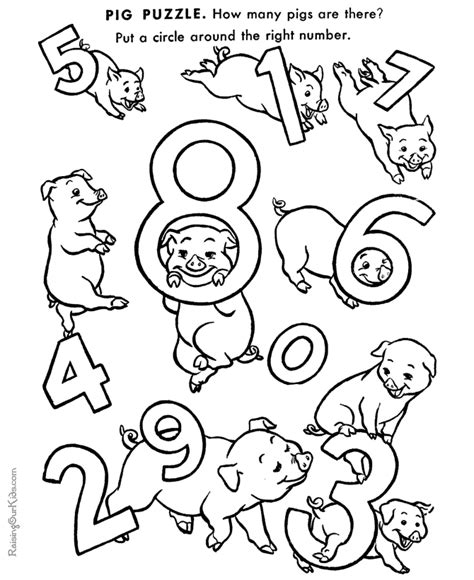 gambar preschool printables kids  color number coloring pages