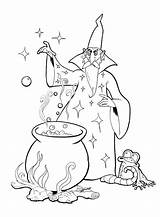 Wizard Coloring Merlin Pages Magician Printable Emerald City Color Magic Getcolorings Tricks Category Print Bbc Kidz sketch template
