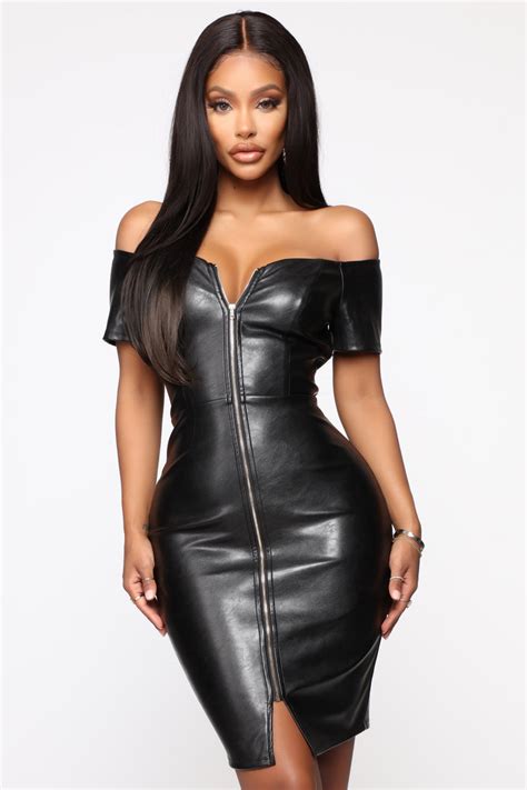 karmen pu leather mini dress black fashion nova dresses fashion nova