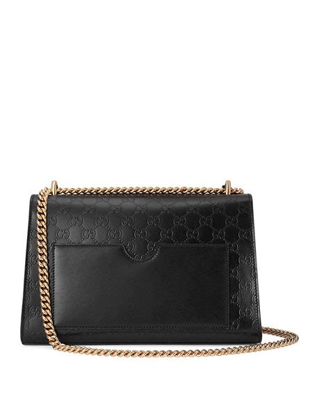 gucci padlock medium guccissima shoulder bag black