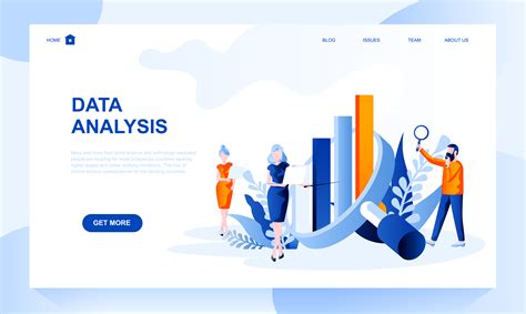 data analysis vector landing page template with header 689368 vector