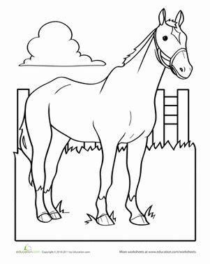 horse coloring page educationcom