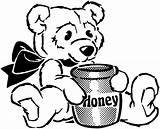 Bear Pages Coloring Honey sketch template