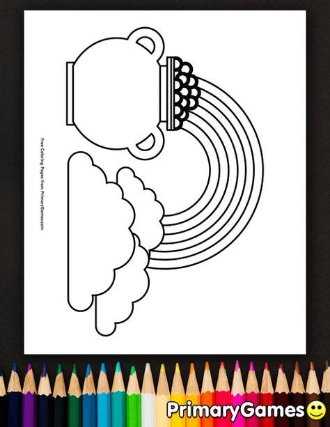 rainbow   pot  gold coloring page  printable