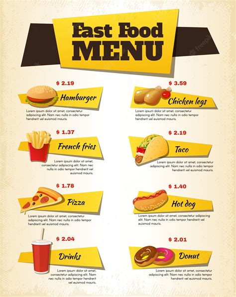 fast food menu fast food menu food menu food menu template lupongovph