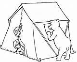Acampamento Atacando Urso Colorir Tudodesenhos sketch template