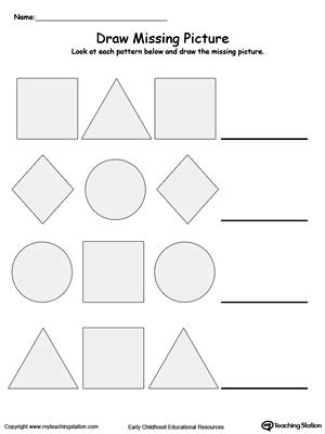 early childhood math worksheets myteachingstationcom pattern