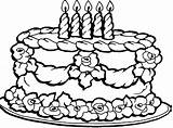 Cake Coloring Birthday Pages Print sketch template