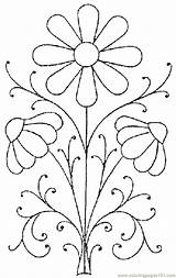Pattern Flower Embroidery Printable Coloring Pages Patterns Color Flowers Designs Floral Other Print Template Hand Daisy Punch Templates Quilting Needle sketch template