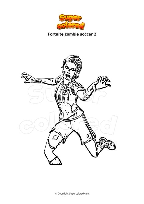 coloring page fortnite zombie soccer  supercoloredcom