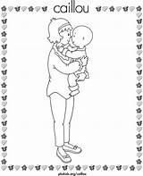 Caillou Coloring Mommy Pages Holding Printable Colouring Sheets Mom Book Activity Color Choose Board Websincloud sketch template