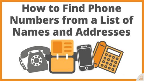 find phone numbers   list  names  addresses youtube