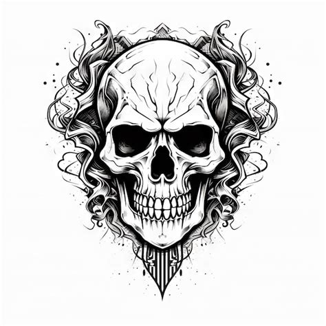 premium ai image  illustration skull tattoo design
