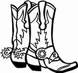 Cowboy Drawing Spurs Boots Getdrawings sketch template