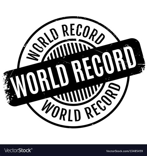 world record rubber stamp royalty  vector image
