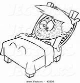 Sick Coloring Pages Printable Boy Cartoon Measles Color Bed Getcolorings Vector Resting sketch template