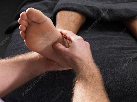 Close Up Of Man Having Foot Massage Stock Image F005