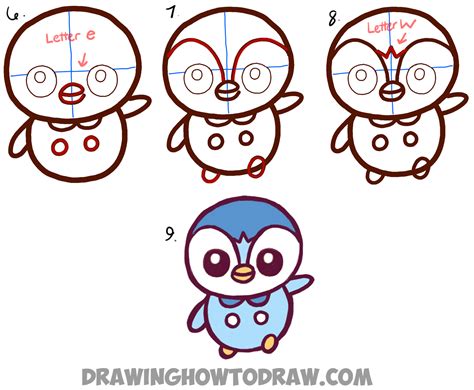 draw baby chibi kawaii piplup  pokemon easy step  step