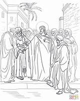 Jesus Coloring Pages Holy Week Pharisees Jerusalem Thursday Question Taxes Disciples Feet Printable Color Sheets Kids Supercoloring His Dot sketch template