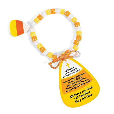 candy corn bracelet craft kit  card discontinued christian