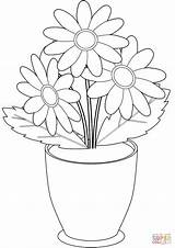 Flowers Coloring Pages Pot Printable Flower Choose Board Kids sketch template