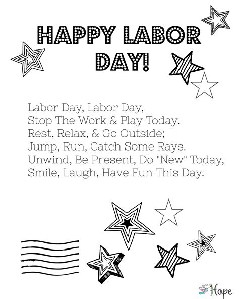 labor day poem coloring   hope