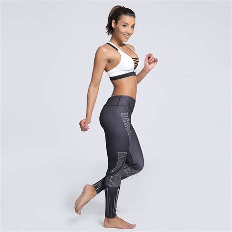 Sexy Women Workout Black Fitness Leggings Lattice Geometric Legging